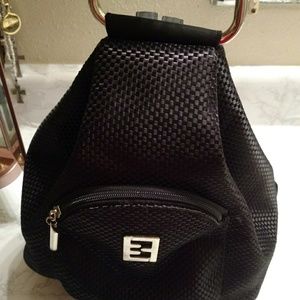 Black backpack purse